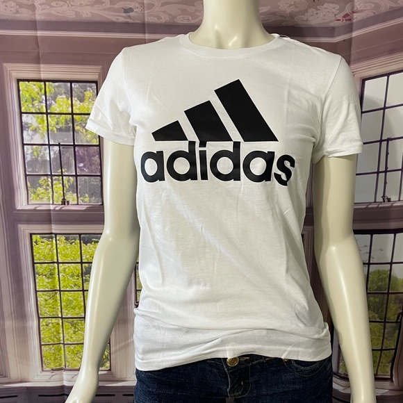 NWT Adidas Women Basic Bos tee White T-shirt XS - Picture 8 of 9